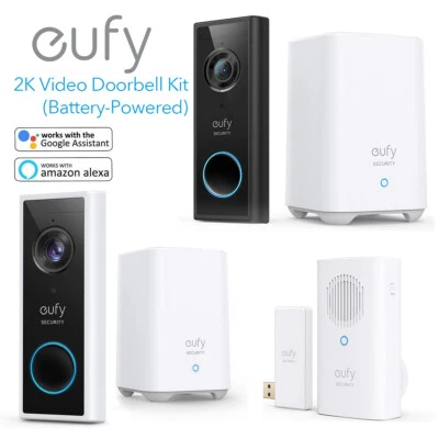 eufy Wireless Video Doorbell 2K Security Cam Night Vision Smart Phone Door Ring