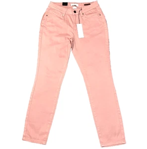 Earl Jeans Womens Coral Pink Curvy Skinny Ankle Denim Sz 12 Stretch Pants - Picture 1 of 8