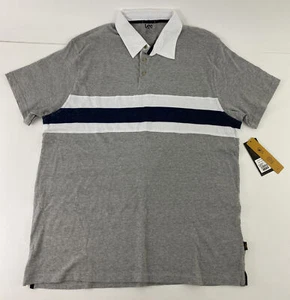 Neu mit Etikett Lee Herren Fit Kurzarm Poloshirt grau gestreift Größe XL - Bild 1 von 8