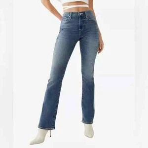 True Religion Becca Bootcut Mid Rise Jeans Women's Size 27 Medium Wash NWT - Picture 1 of 11