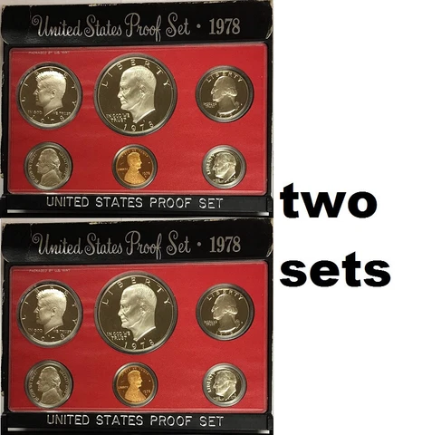 1978-S Proof Set US Mint Orig Gov Box ogp Kennedy Eisenhower IKE grade A sets x2 Cover