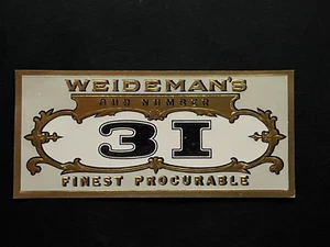 Vintage box label tobacco cigar weideman's finest procurable our number 31 i#474 - Picture 1 of 3