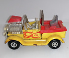 Vintage Topper Japan Made Diecast Jalopy Toy Truck Car Metal Tin Yellow/Red 5"