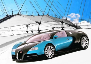 AUTOMOTIVE ART - BUGATTI VEYRON - HAND FINISHED, LIMITED EDITION (25) - Picture 1 of 1
