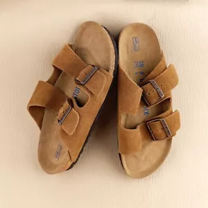 Birkenstock Arizona Mink Brown Shoes Soft Footbed Suede Leather Sandals EU 37-45 - Picture 1 of 9