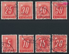 Switzerland p54z-p61z Fluted Rubber Stamped 1938 postage stamps (9045568