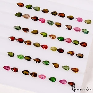 10.40 Ct Natural Multi Tourmaline 5mmx3mm Pear Calibrated Cut Unheated Gemstones - Picture 1 of 7