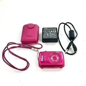 Nikon COOLPIX Nikon Coolpix S01 4.1-12.3mm 1:3.3-5.9 Pink Power confirmed used - Picture 1 of 10