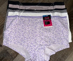 Maidenform ~ 5-Pair Womens Boyshort Underwear Cotton Blend Multicolor (A) ~ XL/8 - Picture 1 of 6