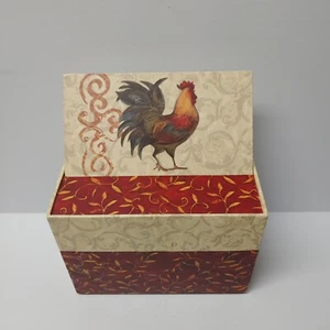 Break Of Dawn Rooster Paper Recipe Box & Cards Susan Winget Country Kitchen - Picture 1 of 21