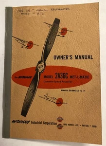 McCauley Model 2A36C Met-L-Matic Constant Speed Prop. Owner's Manual Original - Bild 1 von 8