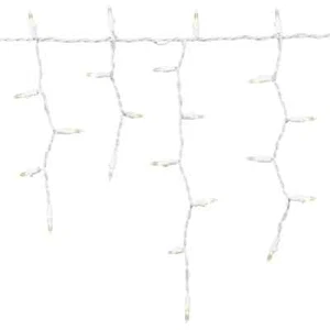 300-Count Cool White LED Icicle Christmas Lights with White Wire, 19', Holiday - Picture 1 of 5