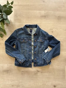 Nuevo Con Etiquetas GAP Mujer Denim Jean Chaqueta Pequeña Azul Bolsillos con Botones Algodón - Imagen 1 de 6