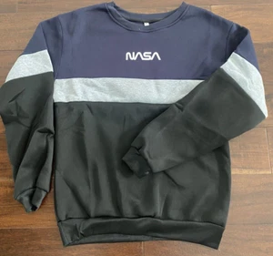 NASA graphic Men's Women's Sweatshirt cotton warm color block - size M- - Picture 1 of 8