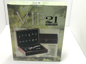 Juego de herramientas de barra de sacacorchos para vino dijes caja de madera nuevo en caja VIP 21 piezas - Imagen 1 de 8