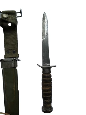 CUCHILLO DE LUCHA ESTUCHE M3 EE. UU. de colección Segunda Guerra Mundial con vaina USM8 Foto 1 de 4