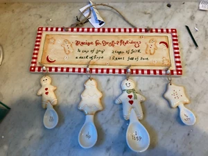 Lebkuchen Weihnachten Urlaub Plätzchen Aufhängen Messlöffel 4er Set Neu - Bild 1 von 7