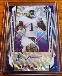 2021 Pooka Williams Jr Leaf Metal Draft Auto Purple 5/30 BA-PWJ Bengals  - Picture 1 of 3