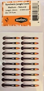 Synthetic " Jungle Cock " Medium 24mm for Streamers , Salmon Flies - Bild 1 von 5