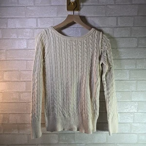 Eddie Bauer Classic Ivory Cable Knit Pull-over Sweater Women's Size Large - Picture 1 of 5