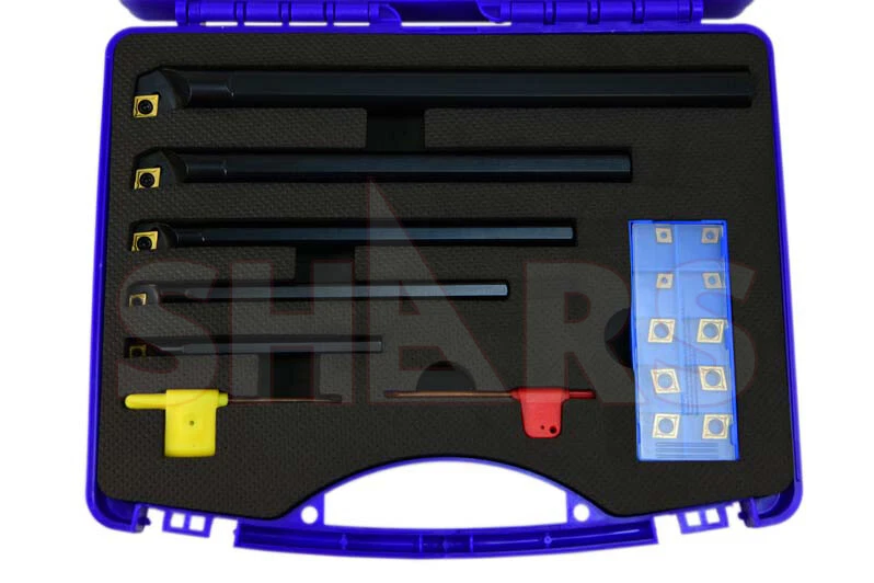 SHARS TOOL 5PC SCLCR Indexable Boring Bar Set 5/16 3/8 1/2 5/8 3/4 CCMT Inserts M]