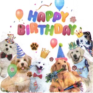 Papierhandtücher Hund Happy Birthday Hunde. Servietten Hunde Happy B. - Bild 1 von 1