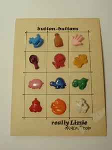 Really Lizzie Skokie Illinois Plastic Shaped Novelty Buttons on Display Sample - Picture 1 of 6