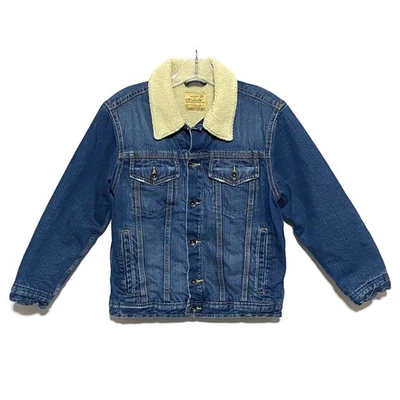 Chaqueta de Camionero Denim Forrada Sherpa Azul Marino Antigua Para Mujer M Gilmore Niñas Aviador Informal Foto 1 de 4