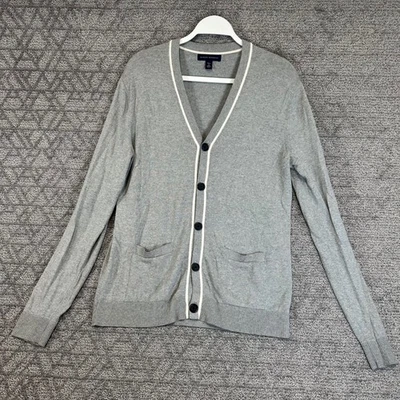 Banana Republic Tall Medium Grey Silk Cotton Cashmere Blend Button Cardigan - Image 1 of 4