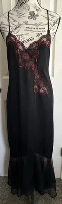 Vintage 80s 90s Undercover Wear Maxi Gown Slip Dress Nightgown Asymmetrical Hem - Image 1 of 4