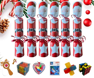 DAVEMAGIC Christmas Crackers with Puzzles Games Fun Limited Edition x 6 12.5"