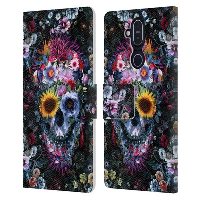 OFFICIAL RIZA PEKER SKULLS 9 LEATHER BOOK WALLET CASE FOR MICROSOFT NOKIA PHONES - Image 1 of 4