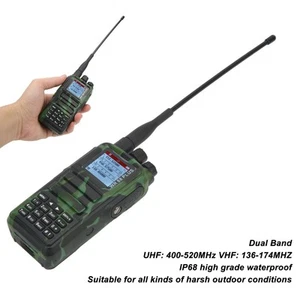 Wtyczka AU 1,4 cala Ekran Bezprzewodowe 2-drożne radio 10W Dwuzakresowe UHF VHF IP68 Waterpro CB - Zdjęcie 1 z 22