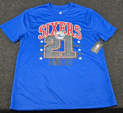 NWT Joel Embiid T-Shirt XL Blue #21 Philadelphia 76ers Sixers Basketball UNK - Image 1 of 4