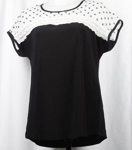 Blusa Faith and Joy Damas Talla XL Negra con Lunares (Usada) Excelente - Imagen 1 de 6