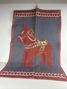 Ekelund Dalapferd Gobelin Geschirrtuch 29” x 19” Schwedisch Skandinavisch - Bild 1 von 5
