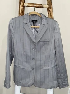 attention Womens Ladies Jacket Grey Size 16 Pinstriped - Picture 1 of 13