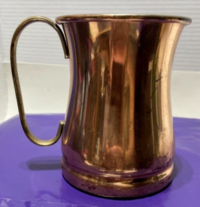 Vintage TAGUS Copper Ale ,Beer Mug Brass Handle ,Aluminum Interior ,Portugal - Picture 1 of 7