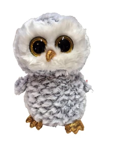 TY Beanie Boo's Owlette Esponjoso Gris Búho 9" Super Suave Felpa Brillo Ojos Súper - Imagen 1 de 6