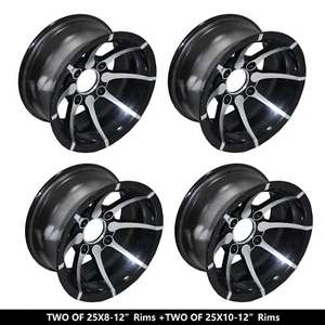 FRONT & REAR 12" INCH ATV UTV Quad Bike Buggy Wheel Rim PACKAGE SET 4 - Picture 1 of 12