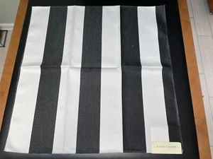 Ralph Lauren Fabric Remnant/Sample 27x27 RACING STRIPE Black/White - Picture 1 of 3