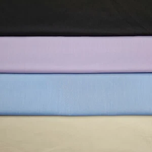 Poplin Fabric Cotton Blend Black Ivory Lilac Blue Colours 51" Sold By The Metre - Picture 1 of 12