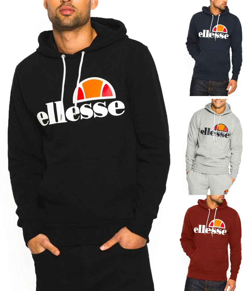 Sudadera con capucha Gottero de algodón para hombre ellesse negra azul con capucha Foto 1 de 1