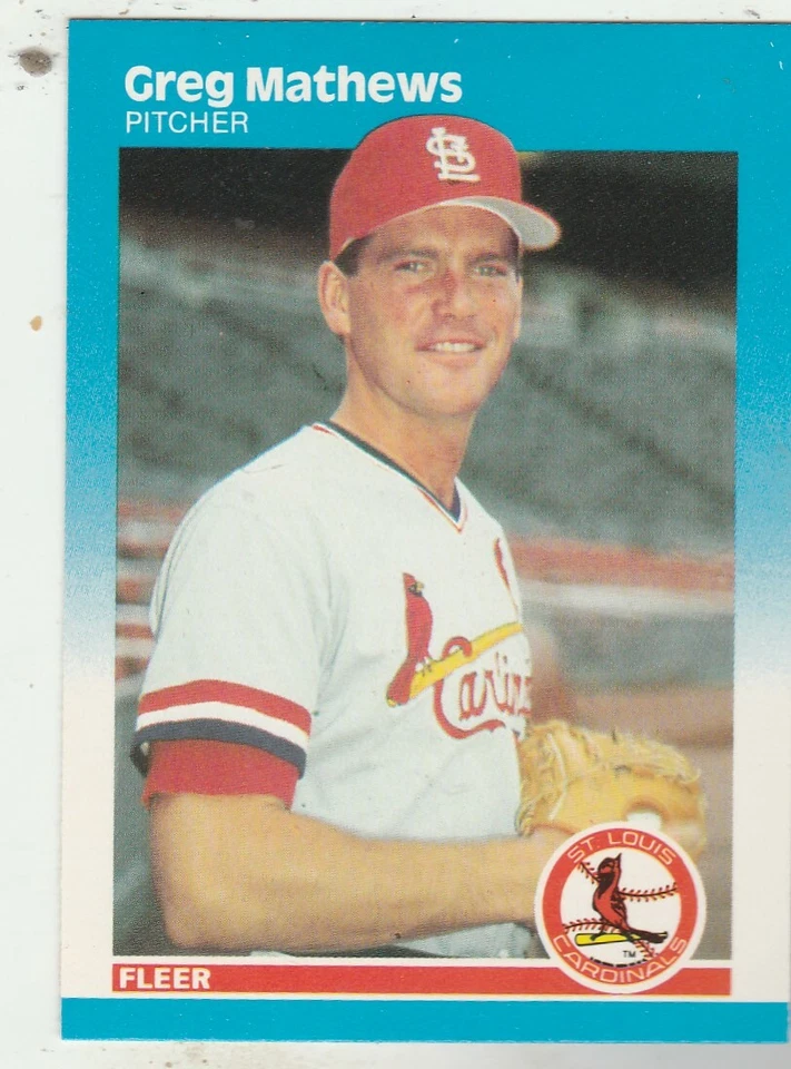 FREE SHIPPING-MINT-1987 Fleer Greg Mathews #303 CARDINALS PLUS BONUS CARDS - Image 1 of 1