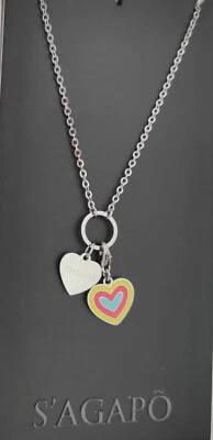 Sagapo Collana Donna Cuore Acciaio Con Cuore Colorato SHAC1 Summer Love S'agapo - Immagine 1 di 2