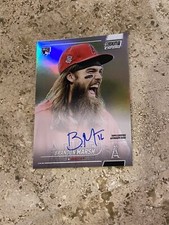 2022 Topps Stadium Club Chrome Brandon Marsh Rookie Refractor Auto - On Card