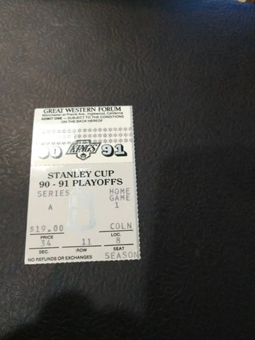 1991 la kings vancouver canucks playoff series ticket Gretzky Countrall Cover