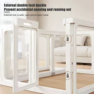 Indoor Dog Fence with Anti-slip Suction Cup for Floor,23.6" Height Pet Playpen Y - Picture 1 of 13