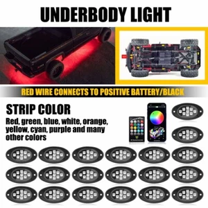 20X RGB LED Rock Lights Offroad Music Wireless Bluetooth Underglow Neon Lights O - Picture 1 of 12