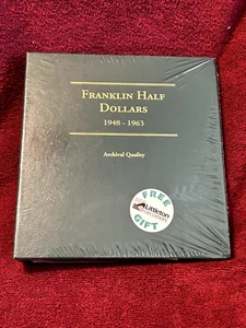 ÁLBUM ÁLBUM DE MONEDAS DE CALIDAD DE ARCHIVO LITTLETON FRANKLIN MEDIO DÓLAR 1948-1963 LCA6 - Imagen 1 de 6